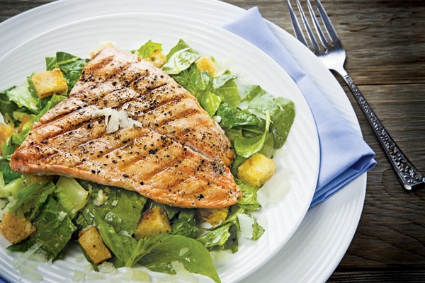 Grilled Salmon Caesar Salad