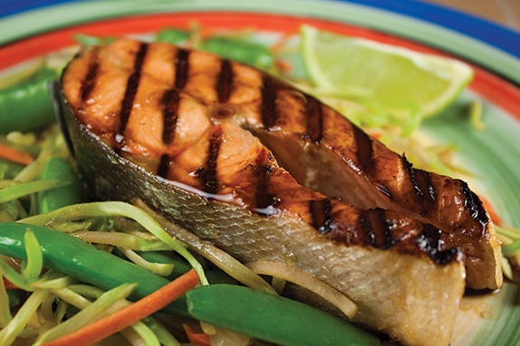 grilled maple glazed salmon