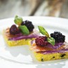Smoked Salmon with Wild Berries on Grit Cakes
