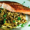 Seared Salmon with Rice Pilaf